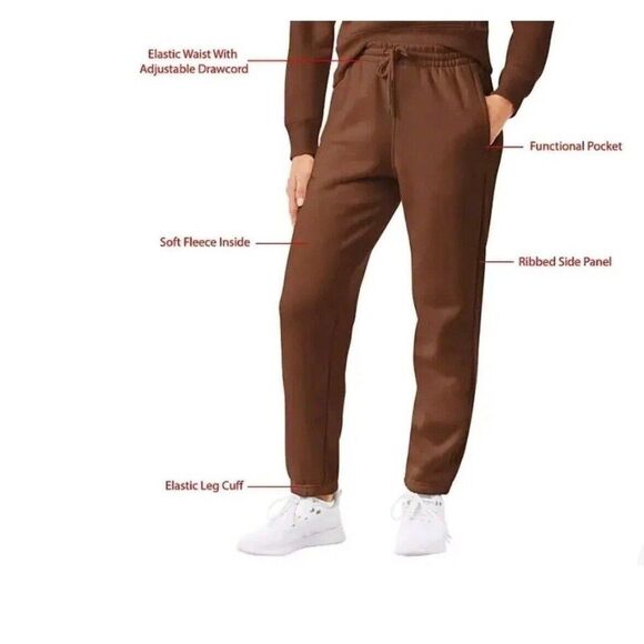 Member's Mark Ladies Fleece Jogger Size XL Cinnamon Stick - Picture 3 of 8